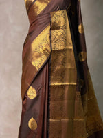 Brown Banarasi silk saree - GAL4B