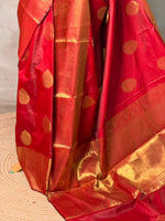 Maroonish Red Banarasi silk saree - GAL4D