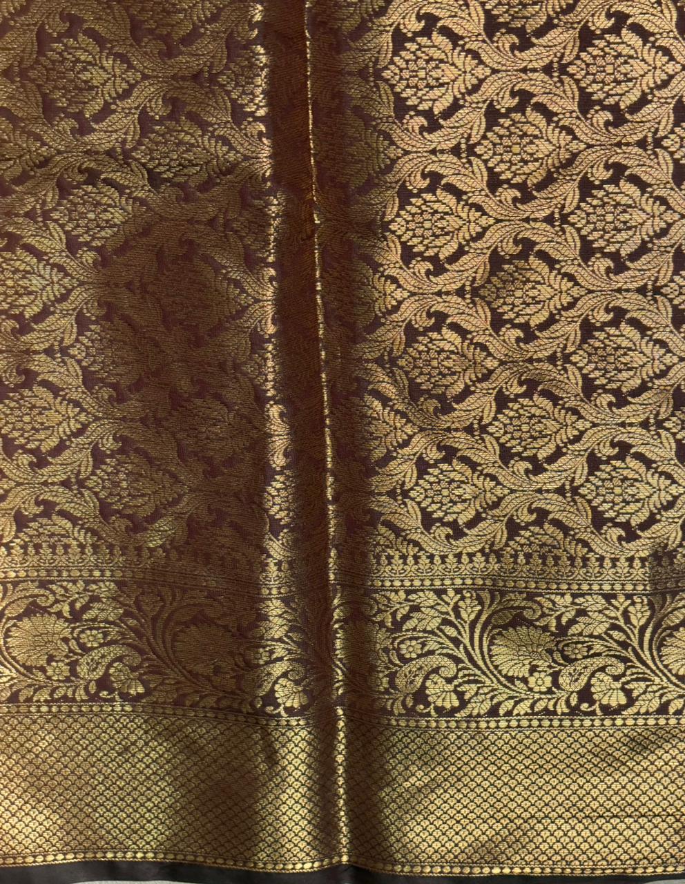 Deep Burgundy Banarasi silk saree - GAL5