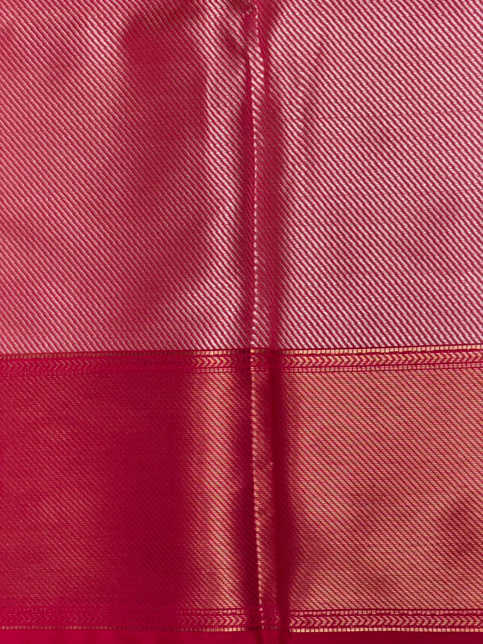 Golden Yellow and magenta Tissue Banarasi silk saree -LZ12C