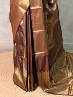Brown Banarasi silk saree - GAL5A