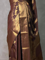 Brown Banarasi silk saree - GAL5A
