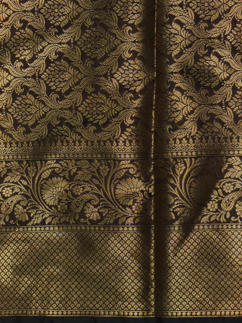 Brown Banarasi silk saree - GAL5A