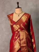 Maroon red Banarasi silk saree - GAL5B