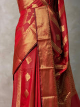 Maroon red Banarasi silk saree - GAL5B