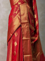 Maroon red Banarasi silk saree - GAL5B