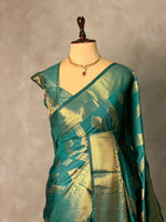 Peacock blue Banarasi silk saree - GAL5D