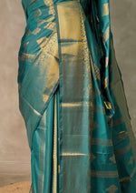 Peacock blue Banarasi silk saree - GAL5D