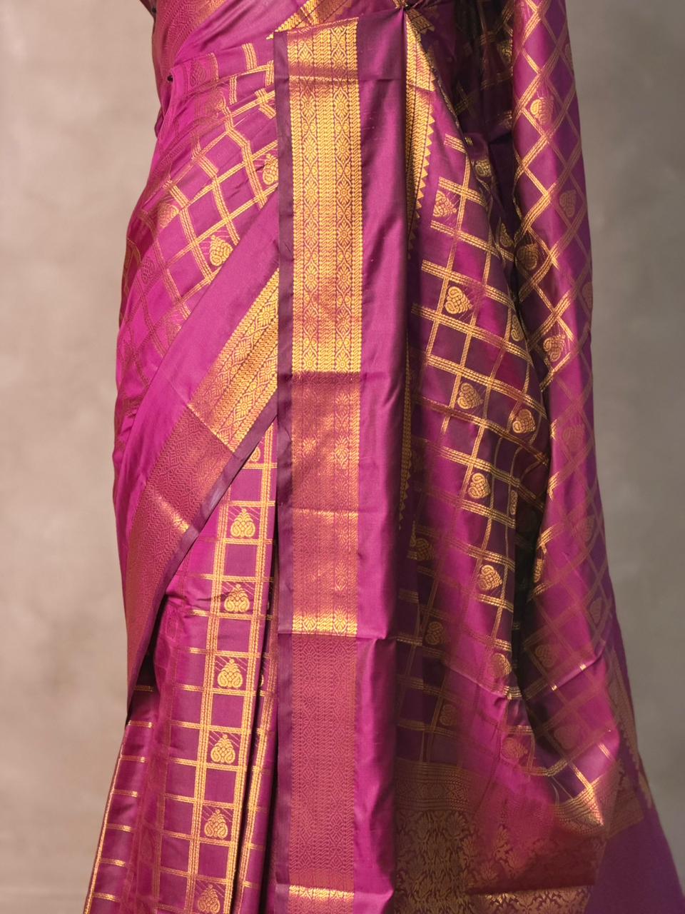 Purple Banarasi silk saree - GAL6