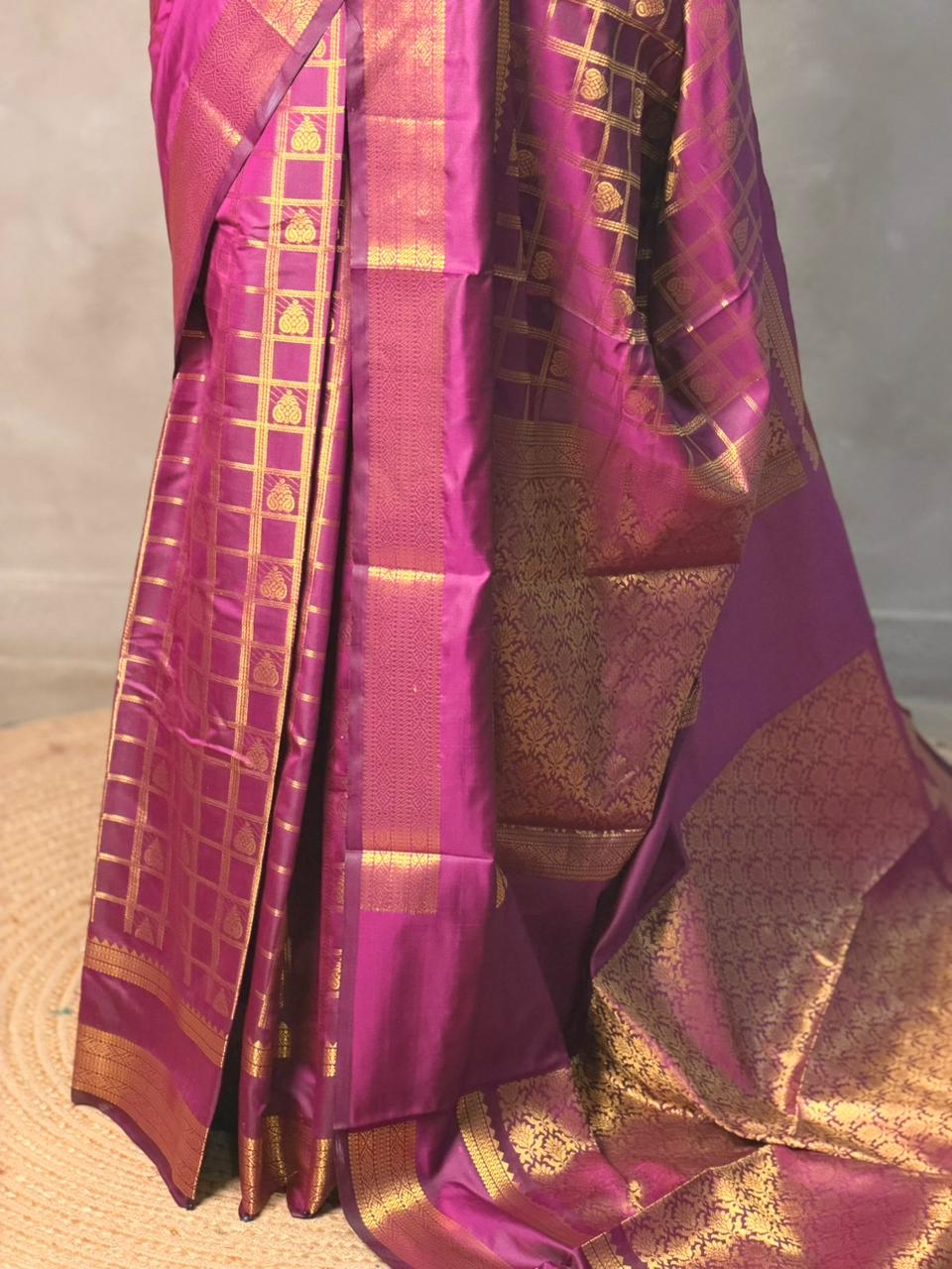 Purple Banarasi silk saree - GAL6