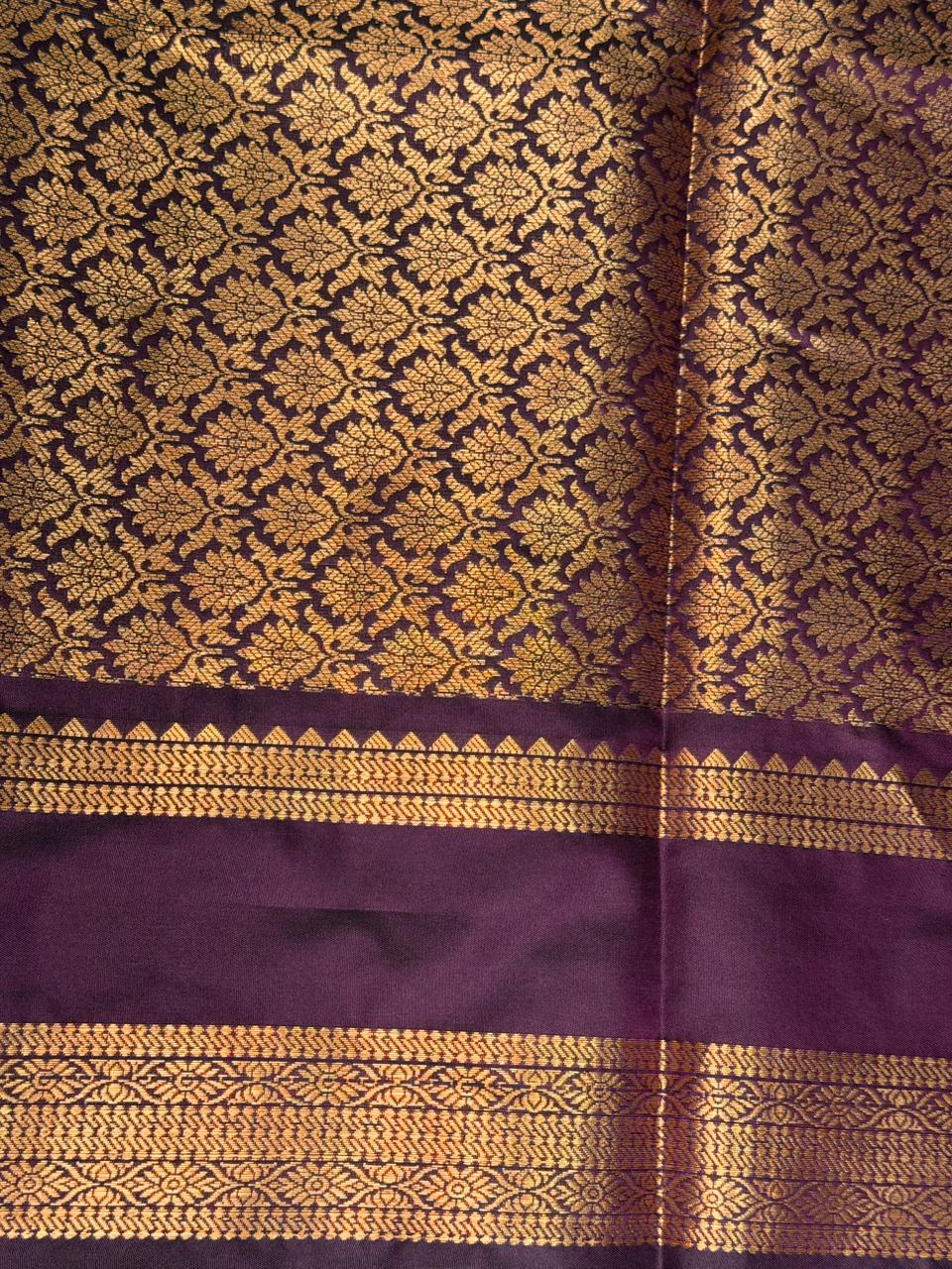 Deep wine Banarasi silk saree - GAL6A