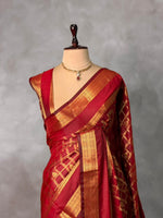 Maroon Red Banarasi silk saree - GAL6C