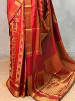 Maroon Red Banarasi silk saree - GAL6C