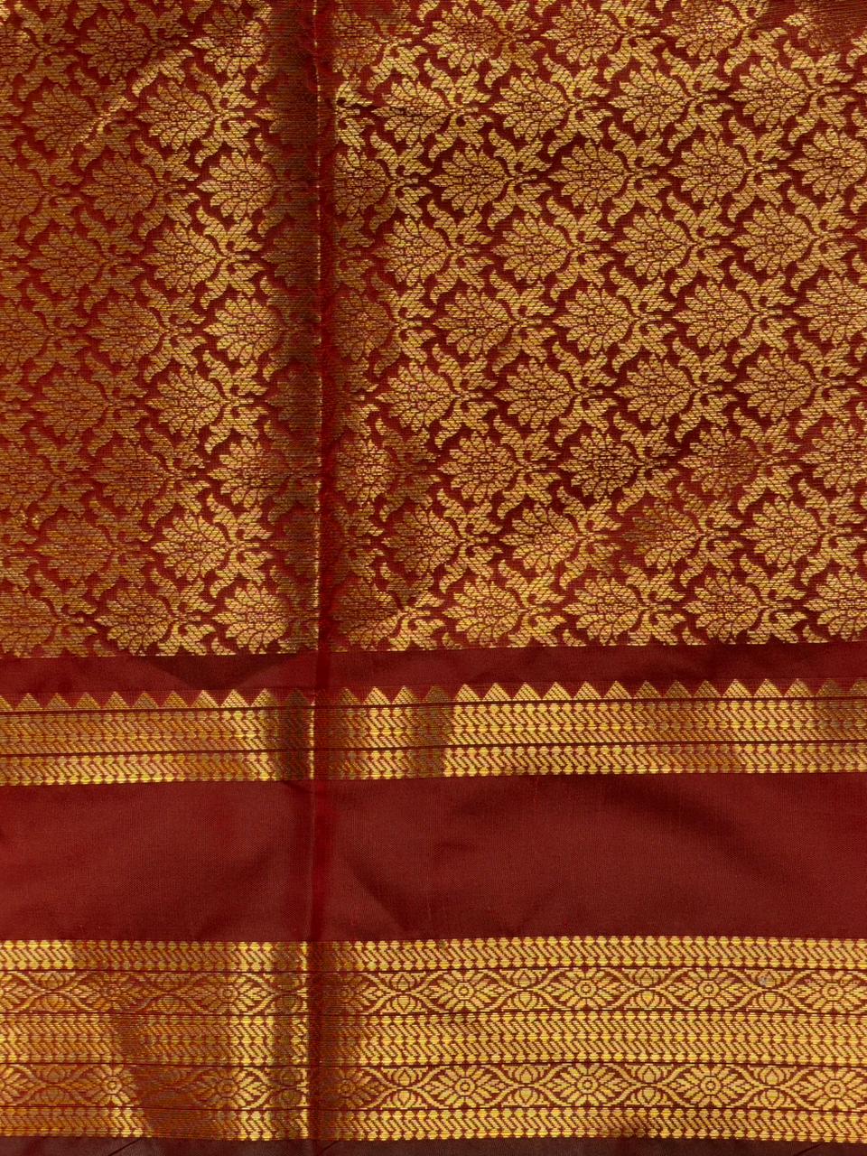 Maroon Red Banarasi silk saree - GAL6C
