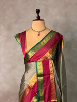 Grey Banarasi silk saree - PIH75