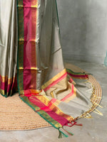 Grey Banarasi silk saree - PIH75