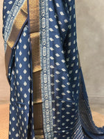 Indigo dyed silk saree- PBR14