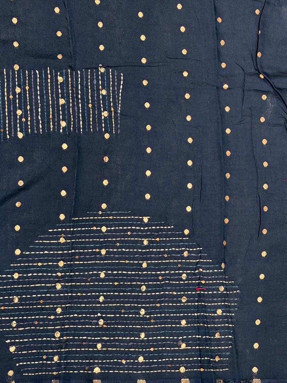 Indigo dyed silk saree- PBR14
