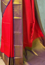 Red and Violet kanchipuram silk saree- PSSR331