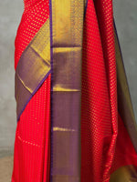 Red and Violet kanchipuram silk saree- PSSR331