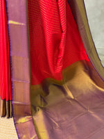 Red and Violet kanchipuram silk saree- PSSR331