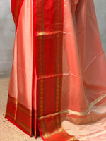 Peach Banarasi silk saree - PIH77