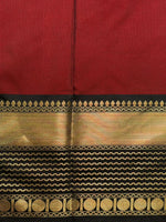 Maroon red and Black Banarasi silk saree - PIH78