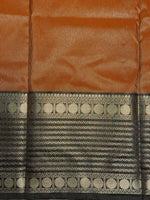 Orange and Black Banarasi silk saree - PIH79