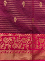Black and Magenta semi Banarasi silk saree -MPS45A