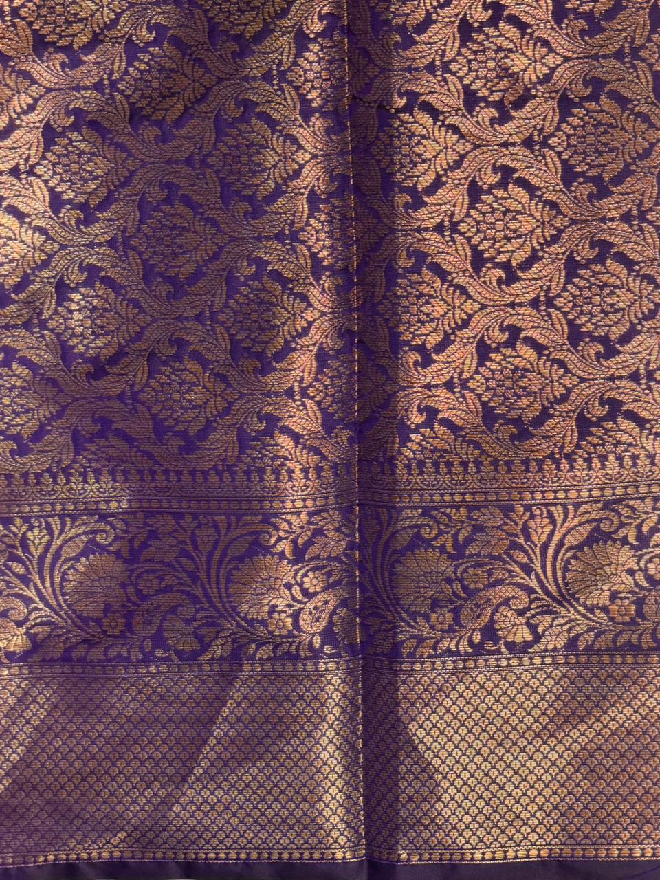 Bluish Violet blue Banarasi silk saree - GAL5E