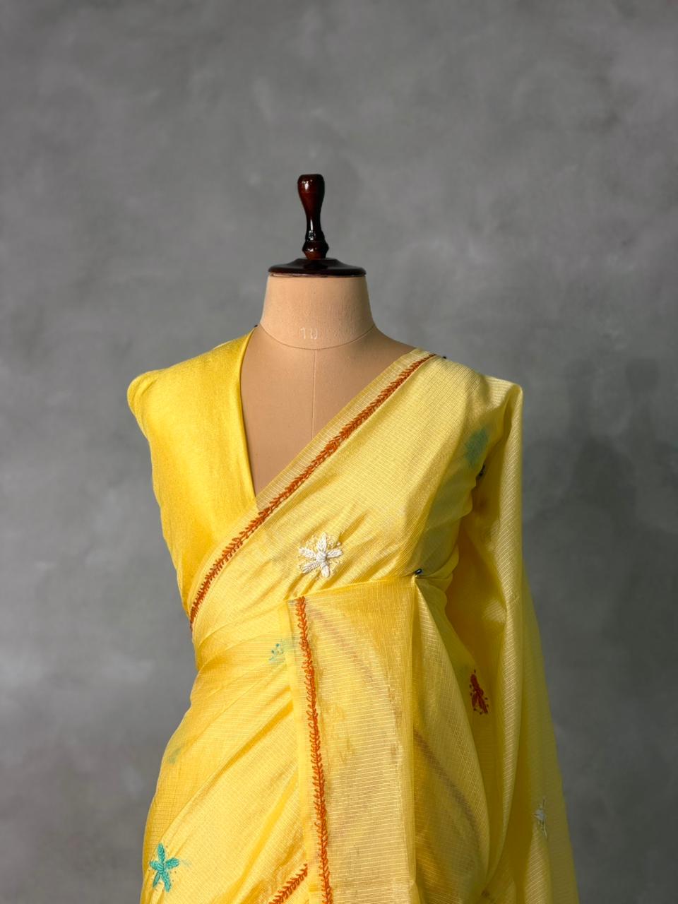 Yellow Silk kotta saree saree- PBR8E