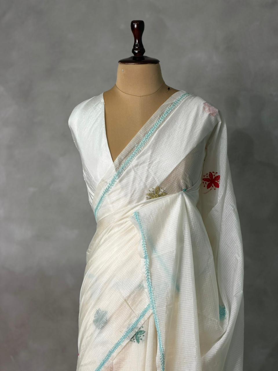 Off white Silk kotta saree saree- PBR8F