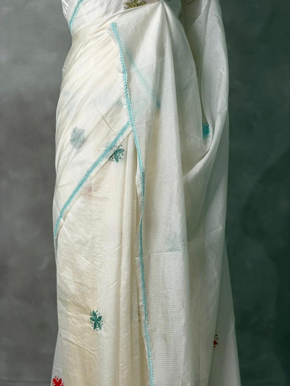 Off white Silk kotta saree saree- PBR8F