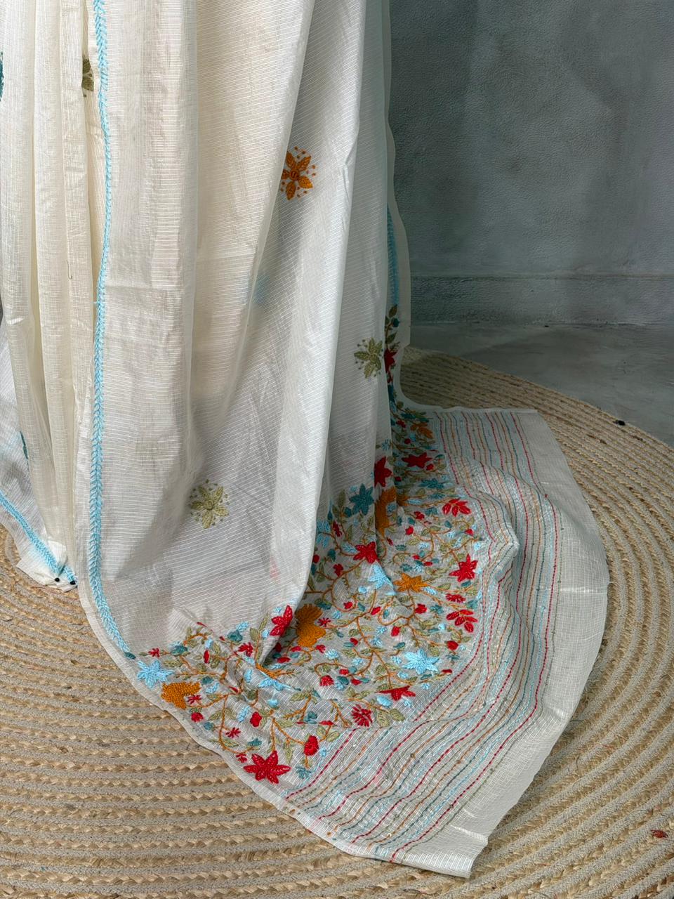 Off white Silk kotta saree saree- PBR8F