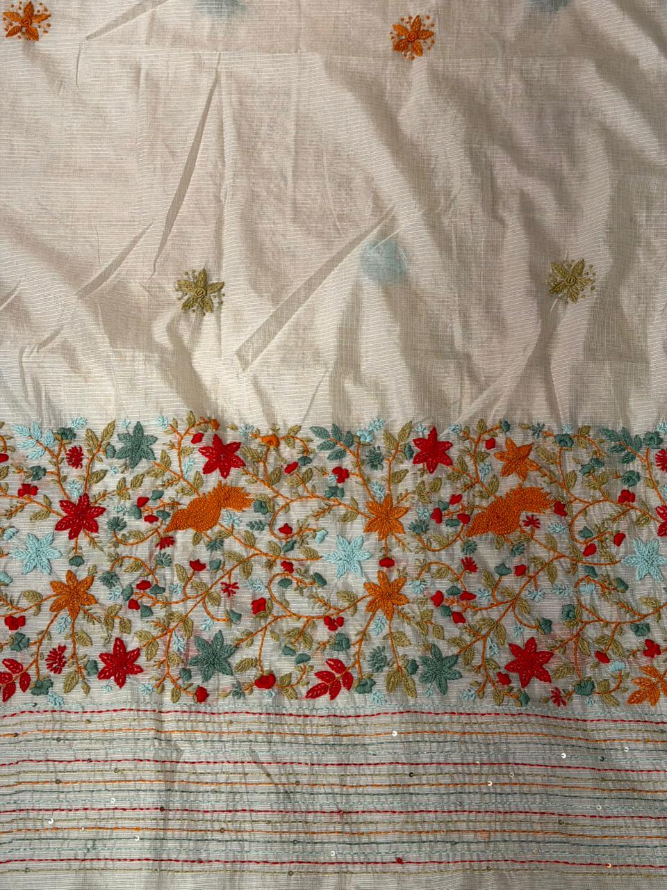 Off white Silk kotta saree saree- PBR8F