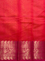 Yellow and Rani pink semi banarasi silk saree- AISHYR