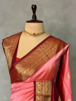 Pink and Maroon silk saree -BSP28F