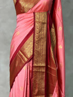 Pink and Maroon silk saree -BSP28F