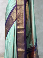 Pastal Blue and Violet silk saree -BSP28G