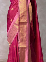 Wine and mauve Pink silk saree -BSP28H