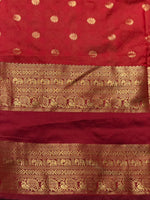 Rust Orange and Maroon silk saree -BSP28I