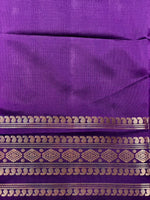 Off white and violet Banarasi silk saree -MPS44A