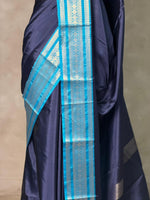 Dark and Light Blue Banarasi silk saree -MPS44B