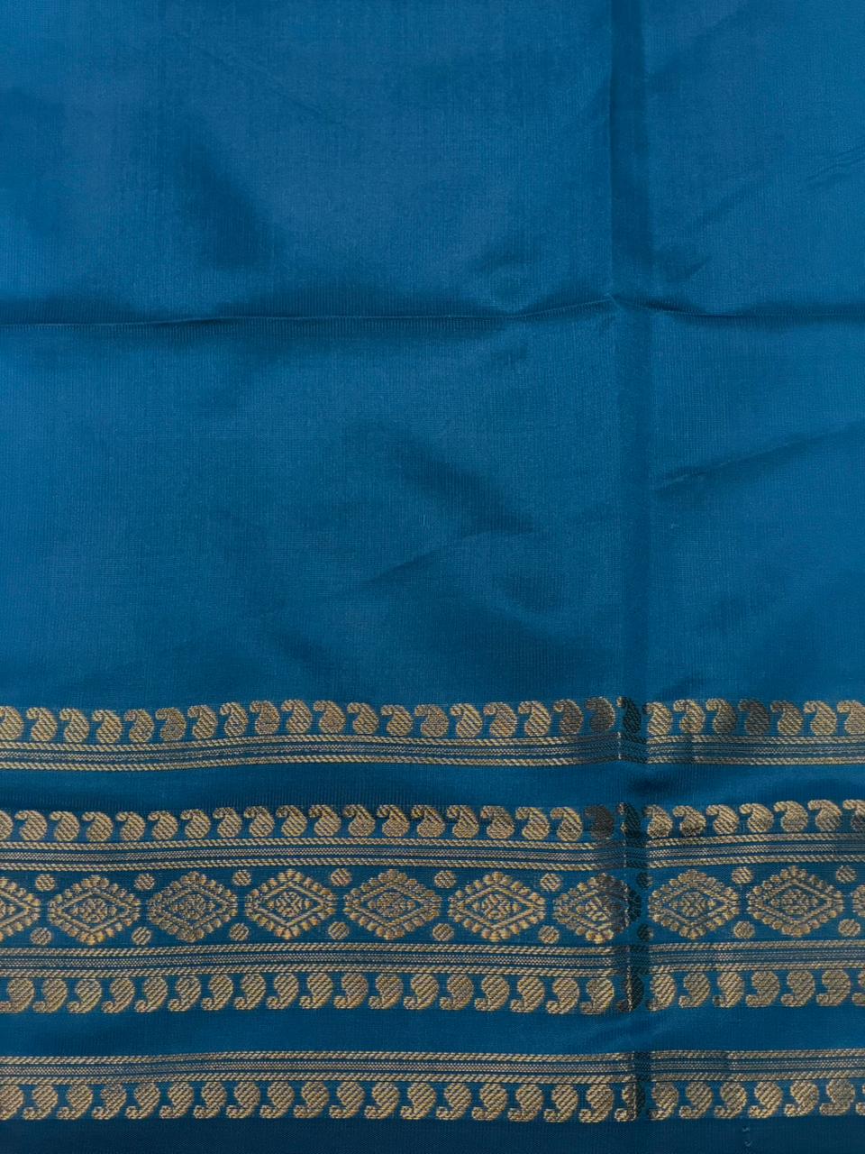 Dark and Light Blue Banarasi silk saree -MPS44B