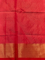 Off white and Red chanderi silk saree - ONAMP1