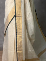 Off white and Green chanderi silk saree - ONAMP2