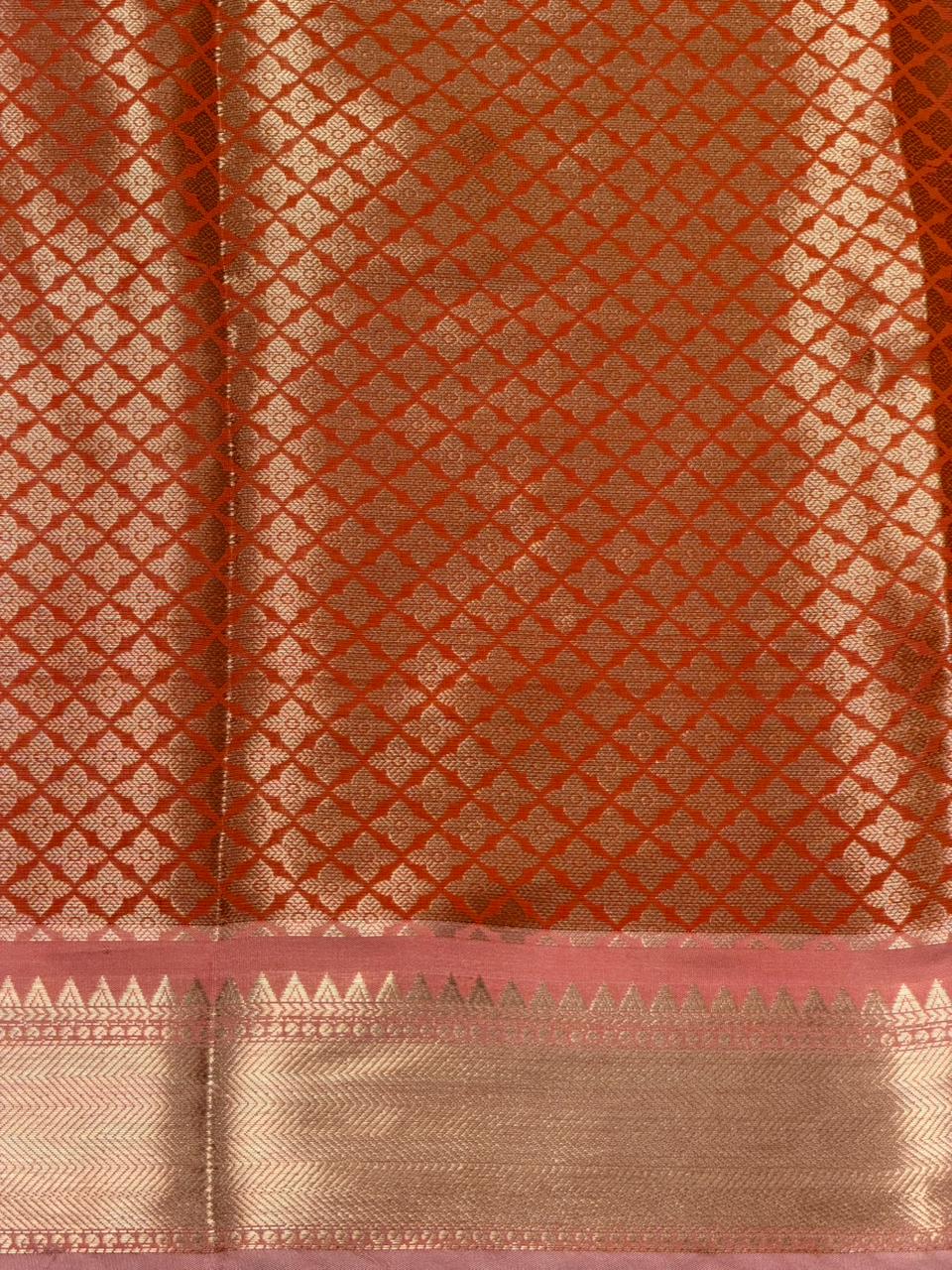 Orange banarasi silksaree -LZ8G
