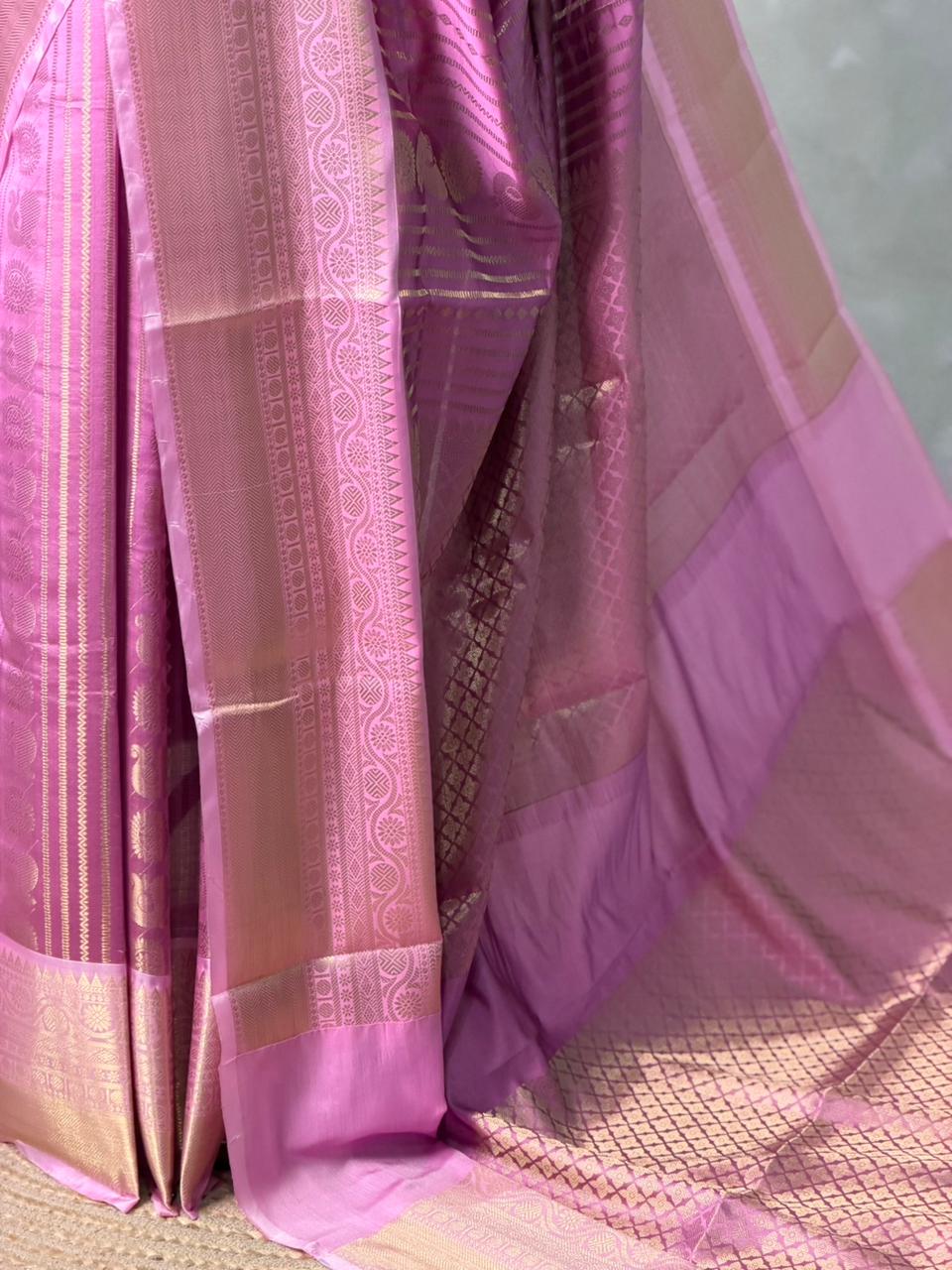 Lilac Pink banarasi silksaree -LZ8I