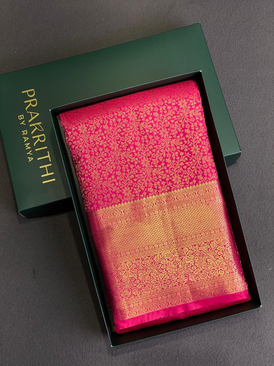 Rani Pink Kanchipuram saree- PBRIDE40A