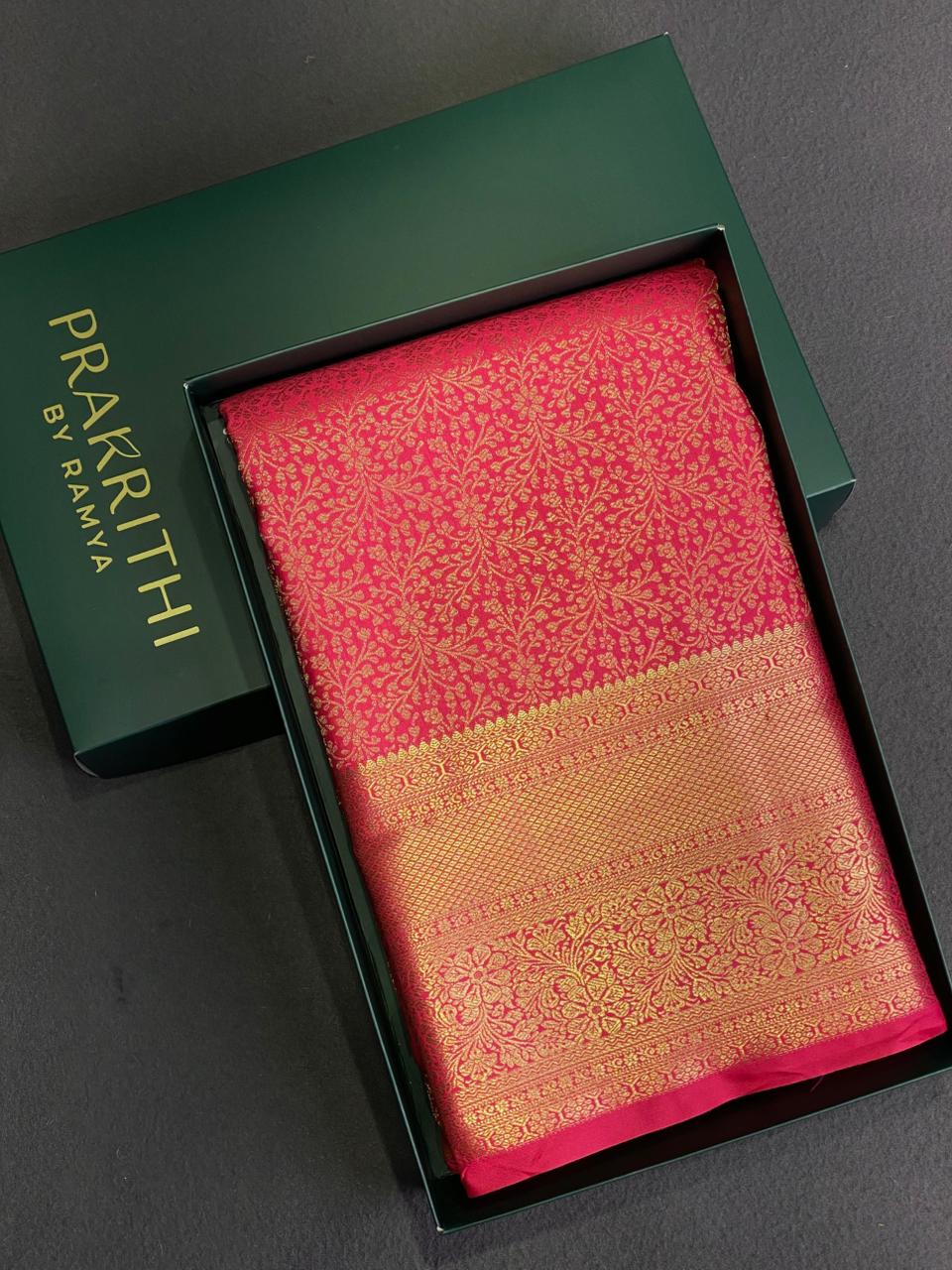 Pinkish Red Kanchipuram saree- PBRIDE40C